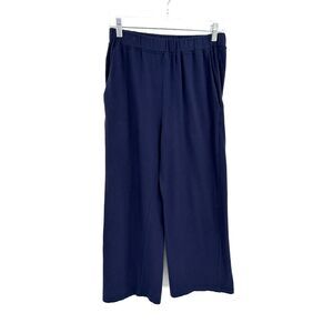 EILEEN FISHER Womens Navy Blue Pull On Wide Leg Cropped Organic Cotton Pants XXS